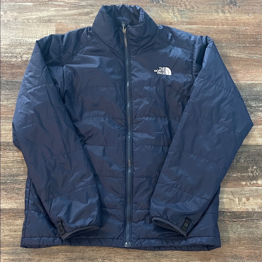 The North Face Light Weight Dark Blue Insulated Jacket Full Zip Nice